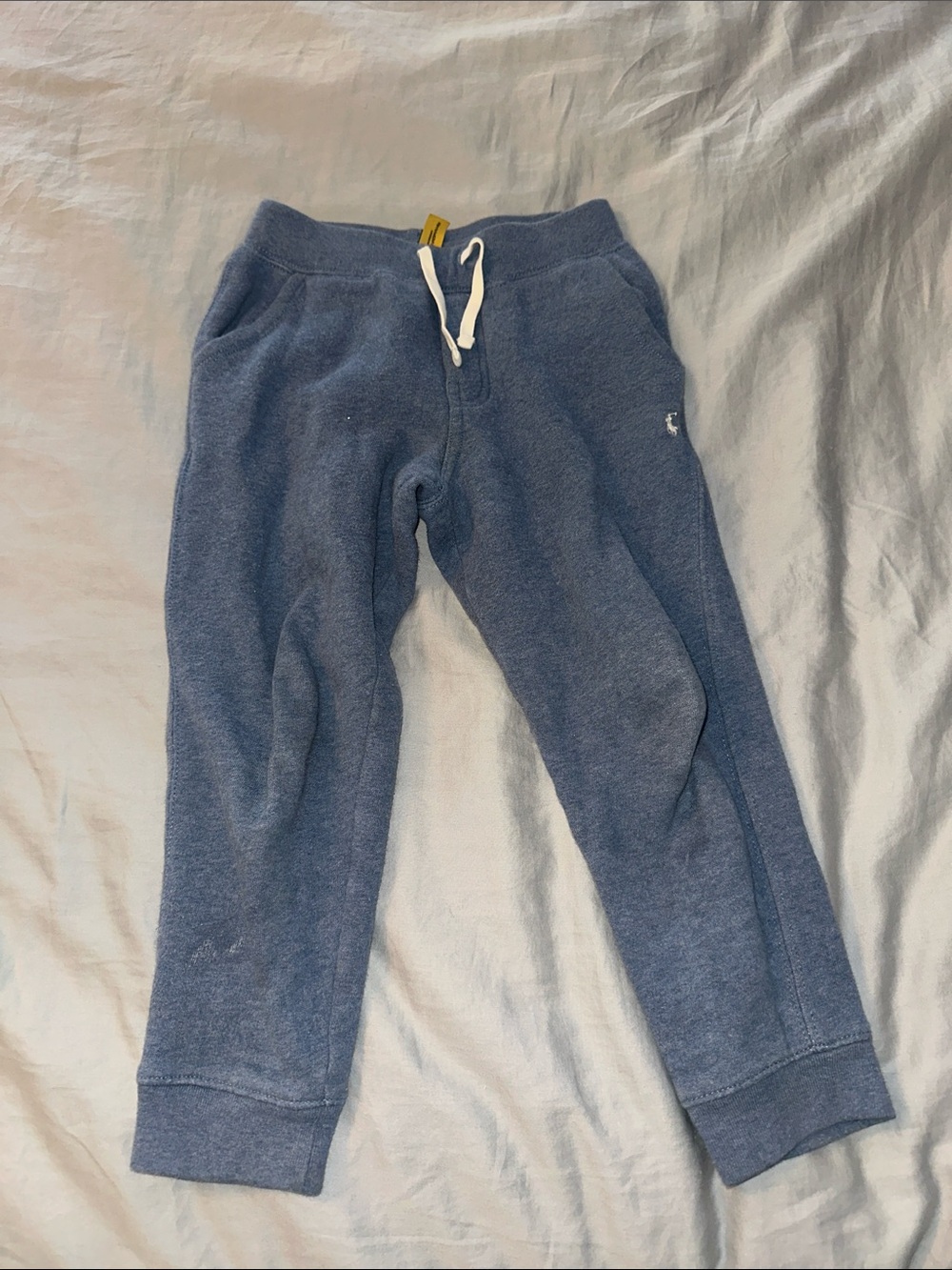 Polo by Ralph Lauren Navy Blue Kids' Jogger Sweatpants with White Drawstring